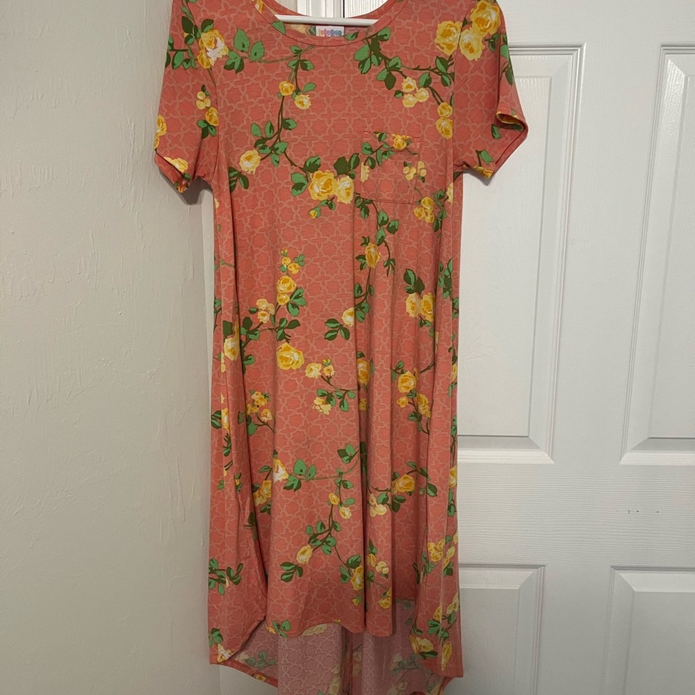 LuLaRoe Orange High Low Sundress with Short Sleeves